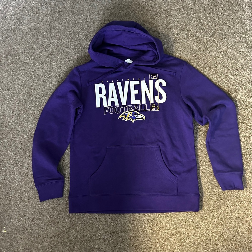 Fanatics Baltimore Ravens NFL Football Hoodie Mens Large Purple Pullover Fleece